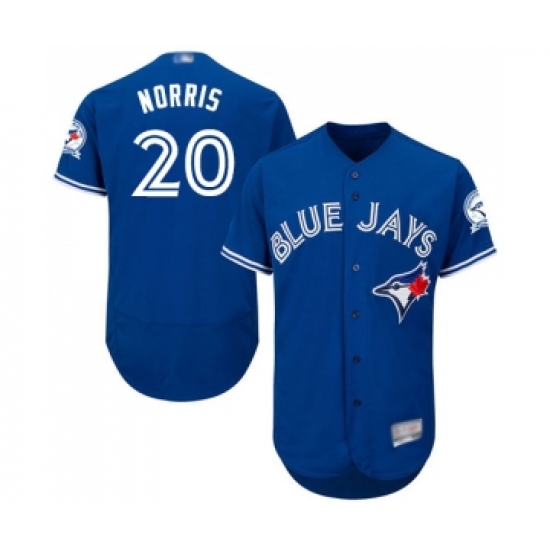 Men's Toronto Blue Jays 20 Bud Norris Royal Blue Alternate Flex Base Authentic Collection Baseball Jersey