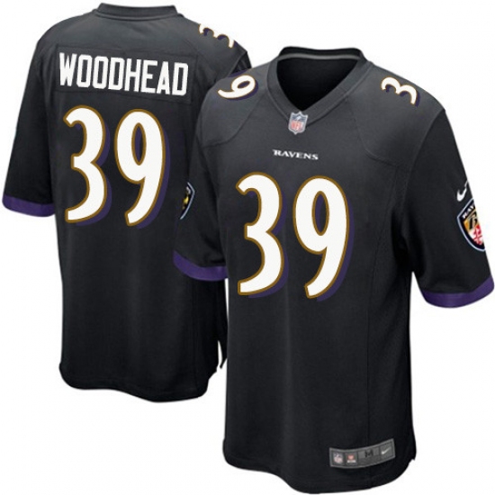 Men's Nike Baltimore Ravens 39 Danny Woodhead Game Black Alternate NFL Jersey