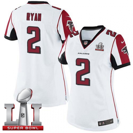 Women's Nike Atlanta Falcons 2 Matt Ryan White Super Bowl LI 51 Vapor Untouchable Limited Player NFL Jersey