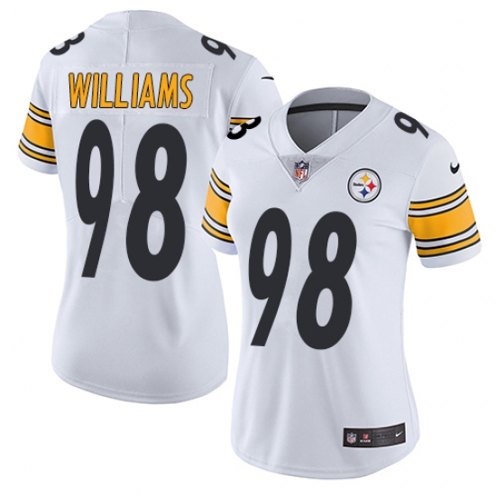 Women's Nike Pittsburgh Steelers 98 Vince Williams White Vapor Untouchable Limited Player NFL Jersey