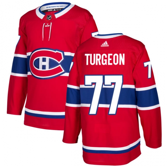 Men's Adidas Montreal Canadiens 77 Pierre Turgeon Authentic Red Home NHL Jersey