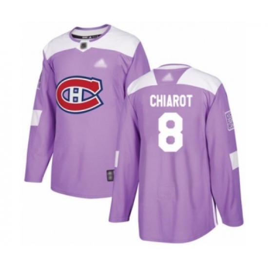 Men's Montreal Canadiens 8 Ben Chiarot Authentic Purple Fights Cancer Practice Hockey Jersey