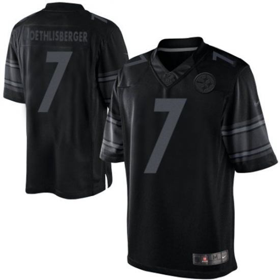 Men's Nike Pittsburgh Steelers 7 Ben Roethlisberger Black Drenched Limited NFL Jersey