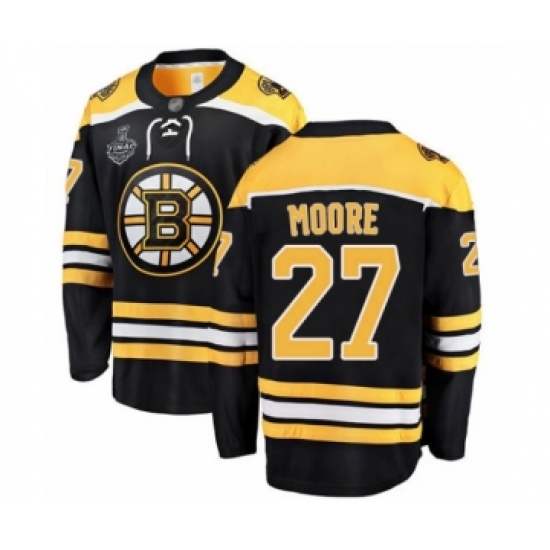 Youth Boston Bruins 27 John Moore Authentic Black Home Fanatics Branded Breakaway 2019 Stanley Cup Final Bound Hockey Jersey