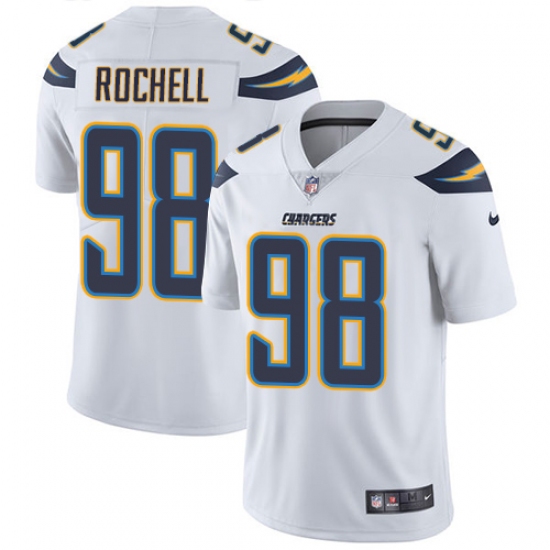 Men's Nike Los Angeles Chargers 98 Isaac Rochell White Vapor Untouchable Limited Player NFL Jersey