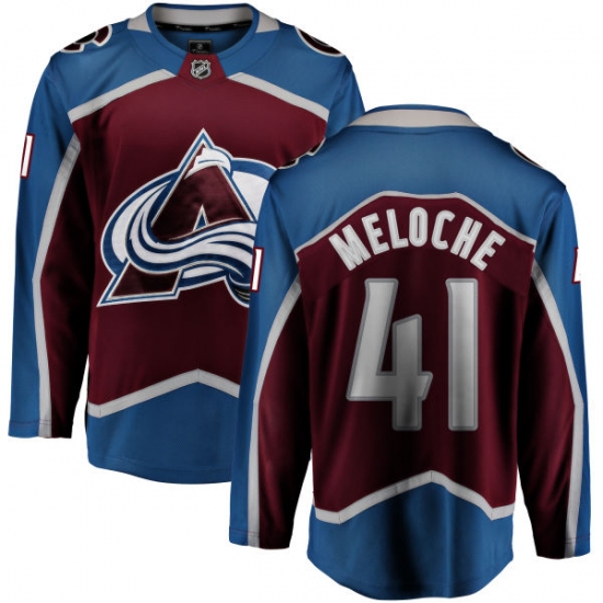 Men's Colorado Avalanche 41 Nicolas Meloche Fanatics Branded Maroon Home Breakaway NHL Jersey