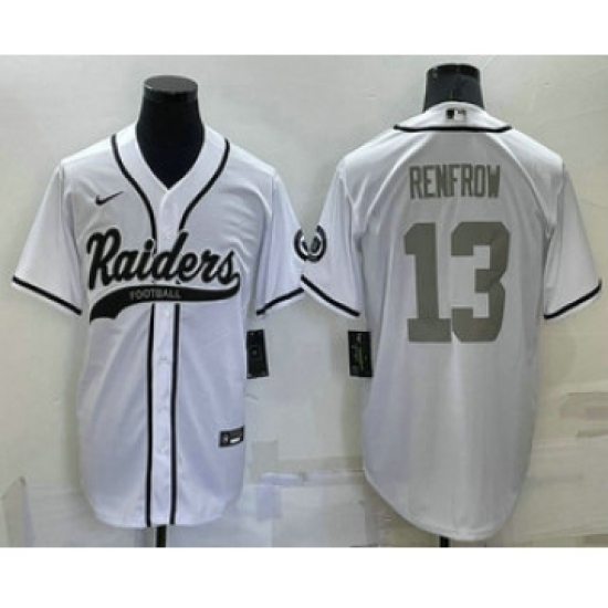 Men's Las Vegas Raiders 13 Hunter Renfrow White Stitched MLB Cool Base Nike Baseball Jersey