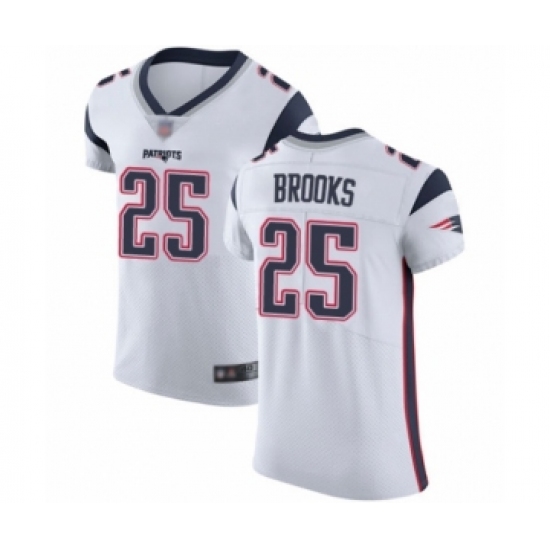 Men's New England Patriots 25 Terrence Brooks White Vapor Untouchable Elite Player Football Jersey