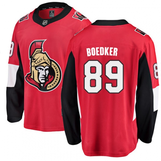 Men's Ottawa Senators 89 Mikkel Boedker Fanatics Branded Red Home Breakaway NHL Jersey