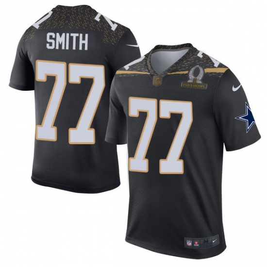 Men's Nike Dallas Cowboys 77 Tyron Smith Elite Black Team Irvin 2016 Pro Bowl NFL Jersey