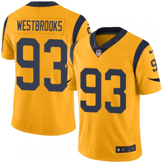 Men's Nike Los Angeles Rams 93 Ethan Westbrooks Limited Gold Rush Vapor Untouchable NFL Jersey