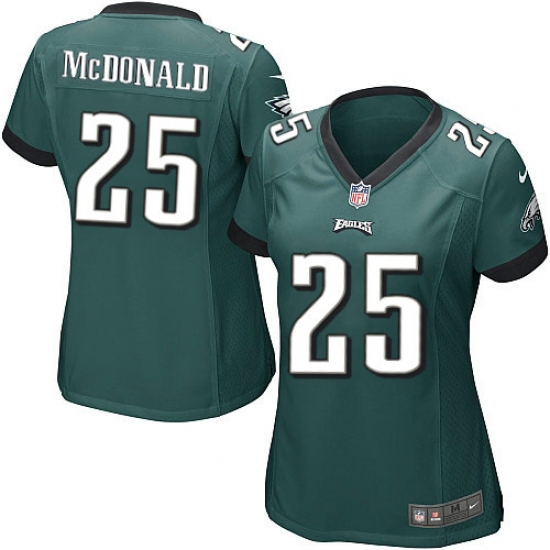 Women's Nike Philadelphia Eagles 25 Tommy McDonald Game Midnight Green Team Color NFL Jersey