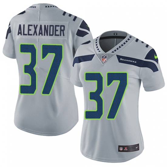 Women's Nike Seattle Seahawks 37 Shaun Alexander Elite Grey Alternate NFL Jersey