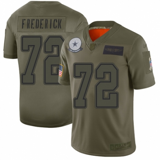 Women's Dallas Cowboys 72 Travis Frederick Limited Camo 2019 Salute to Service Football Jersey