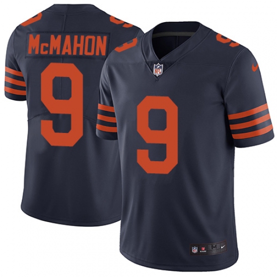 Men's Nike Chicago Bears 9 Jim McMahon Navy Blue Alternate Vapor Untouchable Limited Player NFL Jersey