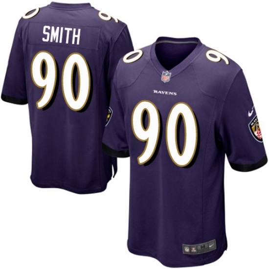 Men's Nike Baltimore Ravens 90 Za Darius Smith Game Purple Team Color NFL Jersey