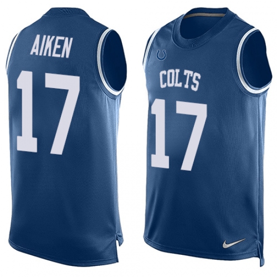 Men's Nike Indianapolis Colts 17 Kamar Aiken Limited Royal Blue Player Name & Number Tank Top NFL Jersey