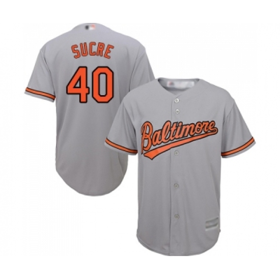 Youth Baltimore Orioles 40 Jesus Sucre Replica Grey Road Cool Base Baseball Jersey