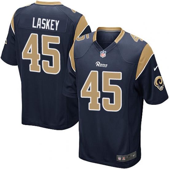Men's Nike Los Angeles Rams 45 Zach Laskey Game Navy Blue Team Color NFL Jersey