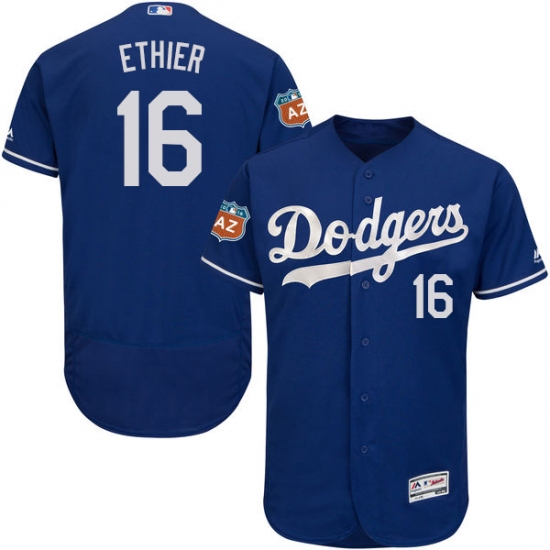 Men's Majestic Los Angeles Dodgers 16 Andre Ethier Royal Blue Flexbase Authentic Collection MLB Jersey