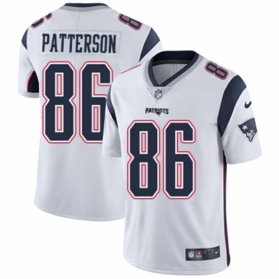 Men's Nike New England Patriots 86 Cordarrelle Patterson White Vapor Untouchable Limited Player NFL Jersey