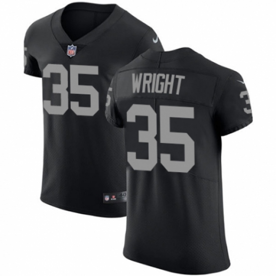 Men's Nike Oakland Raiders 35 Shareece Wright Black Team Color Vapor Untouchable Elite Player NFL Jersey