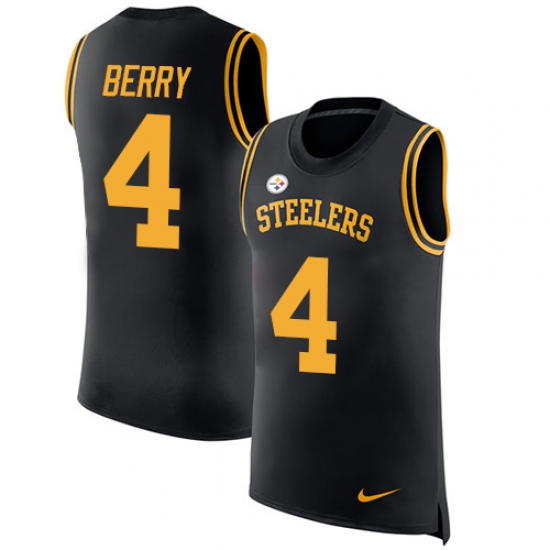 Men's Nike Pittsburgh Steelers 4 Jordan Berry Limited Black Rush Player Name & Number Tank Top NFL Jersey