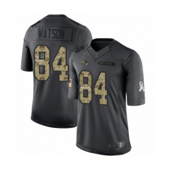 Youth New England Patriots 84 Benjamin Watson Limited Black 2016 Salute to Service Football Jersey
