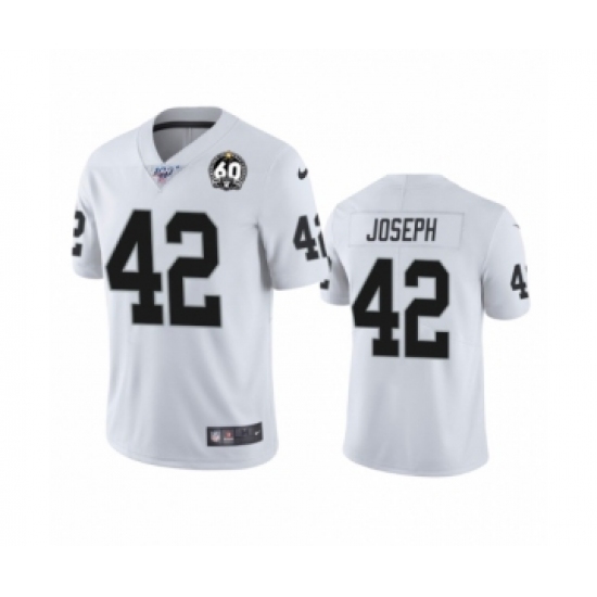 Men's Oakland Raiders 42 Karl Joseph White 60th Anniversary Vapor Untouchable Limited Player 100th Season Football Jersey