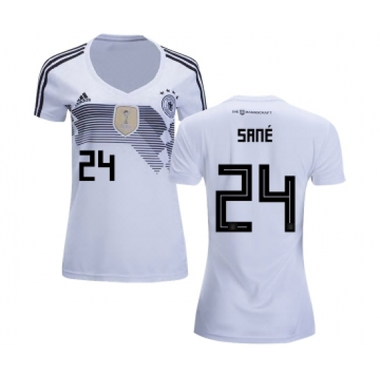 Women's Germany 24 Sane White Home Soccer Country Jersey