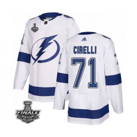 Men's Adidas Lightning 71 Anthony Cirelli White Home Authentic 2021 Stanley Cup Jersey