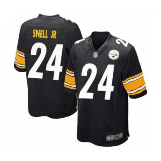 Men's Pittsburgh Steelers 24 Benny Snell Jr. Game Black Team Color Football Jersey