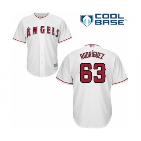 Youth Los Angeles Angels of Anaheim 63 Jose Rodriguez Authentic White Home Cool Base Baseball Player Jersey