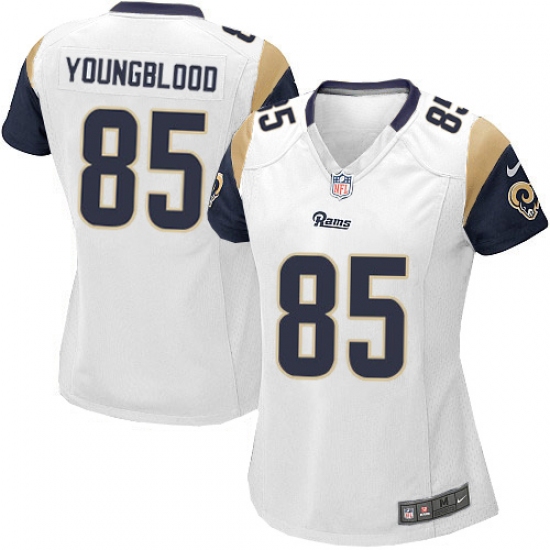Women's Nike Los Angeles Rams 85 Jack Youngblood Game White NFL Jersey