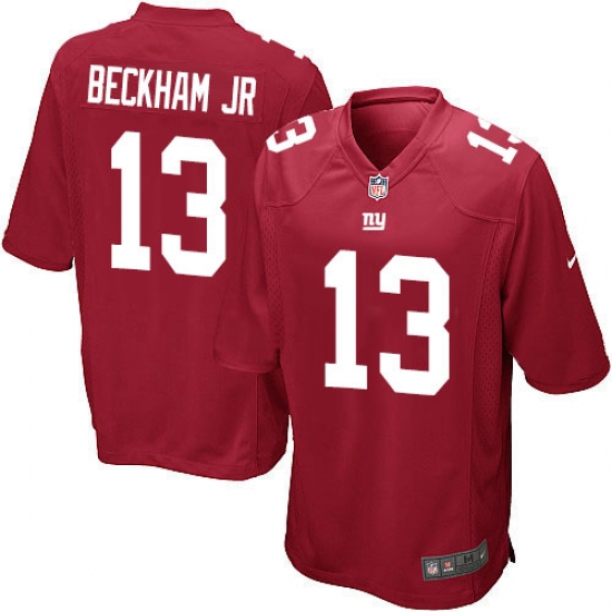 Men's Nike New York Giants 13 Odell Beckham Jr Game Red Alternate NFL Jersey