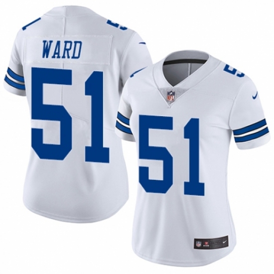 Women's Nike Dallas Cowboys 51 Jihad Ward White Vapor Untouchable Limited Player NFL Jersey