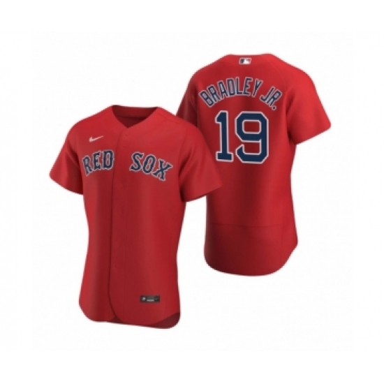 Men Boston Red Sox 19 Jackie Bradley Jr. Nike Red Authentic 2020 Alternate Jersey