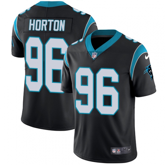 Men's Nike Carolina Panthers 96 Wes Horton Black Team Color Vapor Untouchable Limited Player NFL Jersey