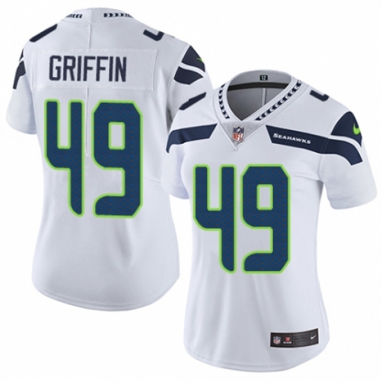 Women's Nike Seattle Seahawks 49 Shaquem Griffin White Vapor Untouchable Elite Player NFL Jersey