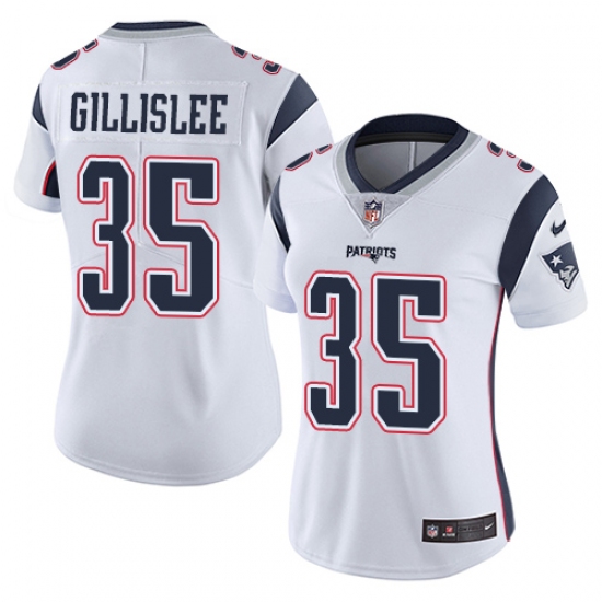Women's Nike New England Patriots 35 Mike Gillislee White Vapor Untouchable Limited Player NFL Jersey