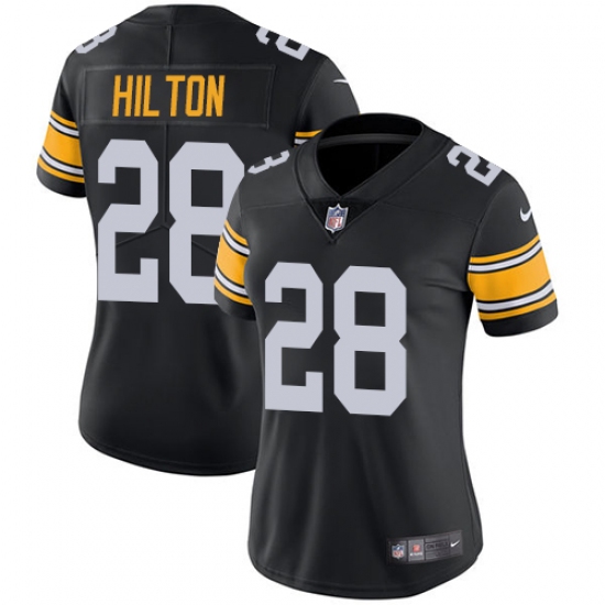 Women's Nike Pittsburgh Steelers 28 Mike Hilton Black Alternate Vapor Untouchable Limited Player NFL Jersey