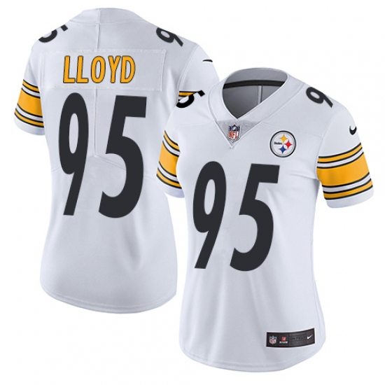 Women's Nike Pittsburgh Steelers 95 Greg Lloyd White Vapor Untouchable Limited Player NFL Jersey