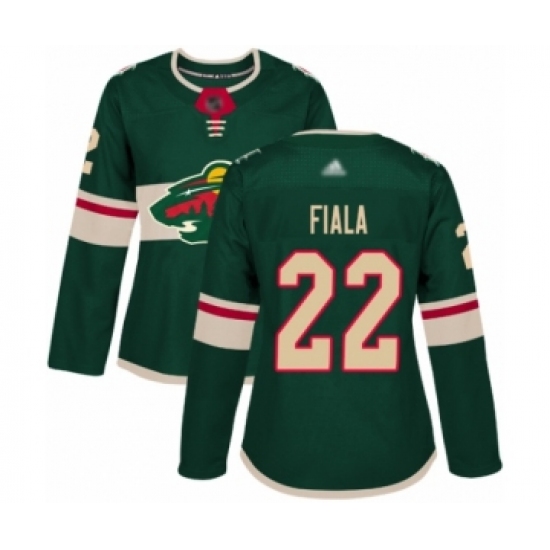 Women's Minnesota Wild 22 Kevin Fiala Authentic Green Home Hockey Jersey