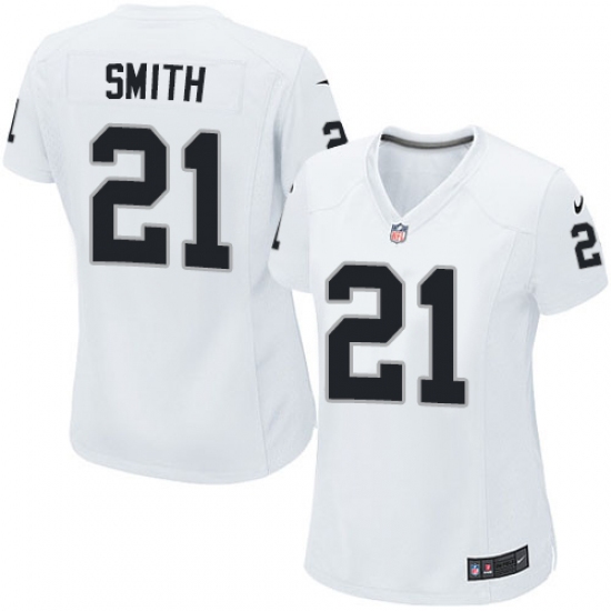 Women's Nike Oakland Raiders 21 Sean Smith Game White NFL Jersey