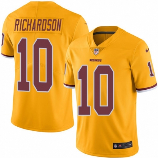 Men's Nike Washington Redskins 10 Paul Richardson Elite Gold Rush Vapor Untouchable NFL Jersey