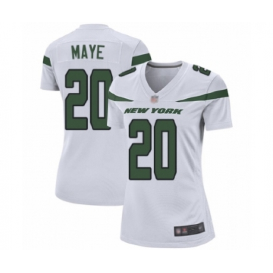 Women's New York Jets 20 Marcus Maye Game White Football Jersey