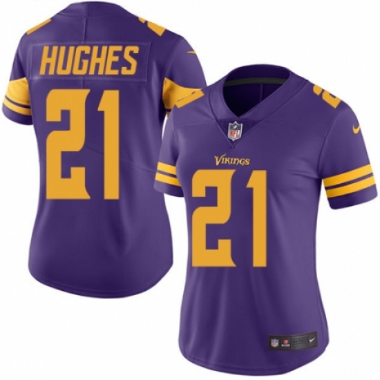 Women's Nike Minnesota Vikings 21 Mike Hughes Limited Purple Rush Vapor Untouchable NFL Jersey