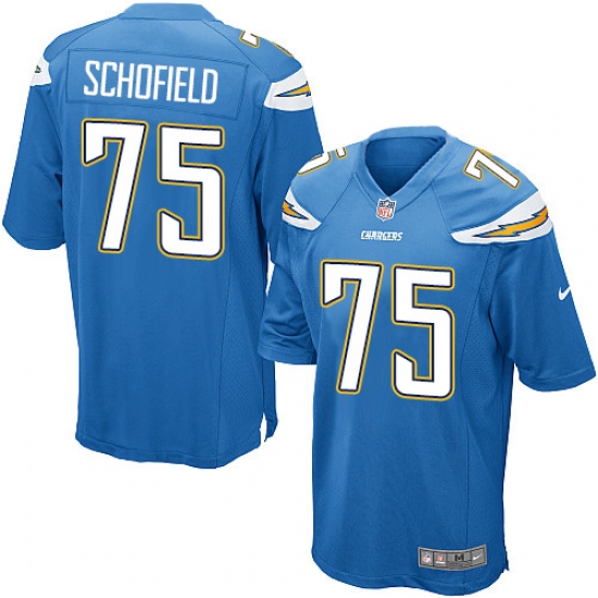 Men's Nike Los Angeles Chargers 75 Michael Schofield Game Electric Blue Alternate NFL Jersey