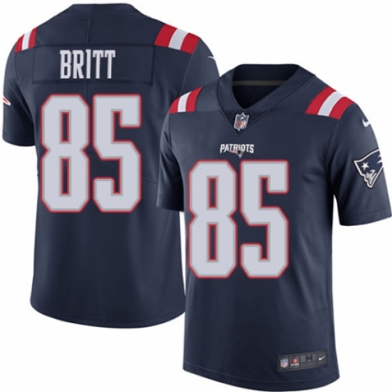 Youth Nike New England Patriots 85 Kenny Britt Limited Navy Blue Rush Vapor Untouchable NFL Jersey