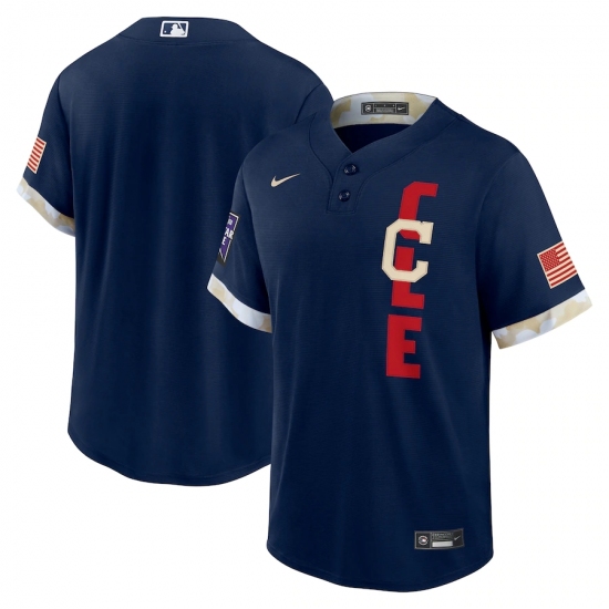 Men's Cleveland Indians BlankNike Navy 2021 MLB All-Star Game Replica Jersey